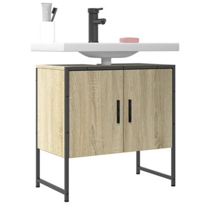 Berkfield Bathroom Sink Cabinet Sonoma Oak 60X33X60 Cm Engineered Wood - image 1