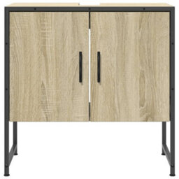 Berkfield Bathroom Sink Cabinet Sonoma Oak 60X33X60 Cm Engineered Wood - thumbnail 5