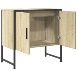 Berkfield Bathroom Sink Cabinet Sonoma Oak 60X33X60 Cm Engineered Wood - thumbnail 6