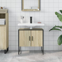 Berkfield Bathroom Sink Cabinet Sonoma Oak 60X33X60 Cm Engineered Wood - thumbnail 3