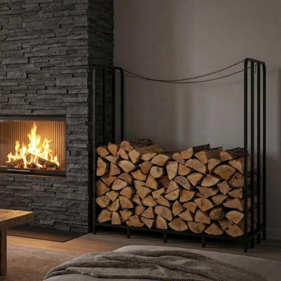Outdoor Firewood Rack Metal Wood Logs Holder With Carry Bag For Patio - image 1