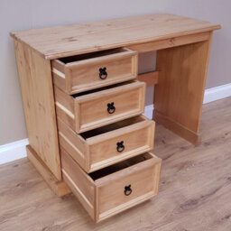 Mercers Furniture Corona Dressing Table 4 Drawer Desk Solid Mexican Wood Pine Wooden - thumbnail 2