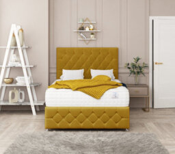 "Bed Choices Regency Bed Set  No Drawer With Mattress & 26"" Headboard -Small Double - Small Double (Mustard)" - thumbnail 2