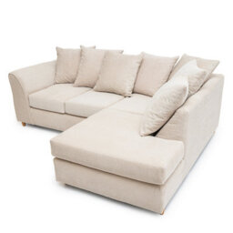 Abakus Direct Jumbo Grid Beige Right Facing Corner Sofa Plush Comfort With Deeply Padded Cushions - thumbnail 6