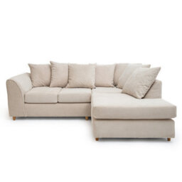 Abakus Direct Jumbo Grid Beige Right Facing Corner Sofa Plush Comfort With Deeply Padded Cushions - thumbnail 3