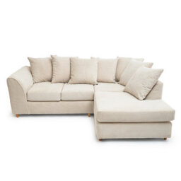 Abakus Direct Jumbo Grid Beige Right Facing Corner Sofa Plush Comfort With Deeply Padded Cushions - thumbnail 5