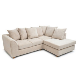 Abakus Direct Jumbo Grid Beige Right Facing Corner Sofa Plush Comfort With Deeply Padded Cushions - thumbnail 4