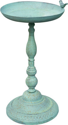 Netagon Outdoor Garden Free Standing Weatherproof Pedestal Green Bird Bath Ornament - image 1