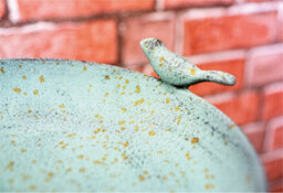 Netagon Outdoor Garden Free Standing Weatherproof Pedestal Green Bird Bath Ornament - thumbnail 3