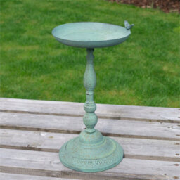 Netagon Outdoor Garden Free Standing Weatherproof Pedestal Green Bird Bath Ornament - thumbnail 4