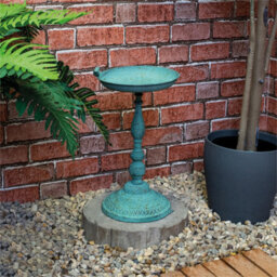 Netagon Outdoor Garden Free Standing Weatherproof Pedestal Green Bird Bath Ornament - thumbnail 5