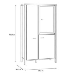 Wyld Haus Egtved Black & Riviera Oak-Effect Display Cabinet 2 Doors 1 Shelf - thumbnail 8
