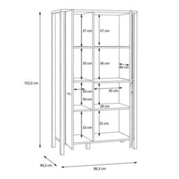 Wyld Haus Egtved Black & Riviera Oak-Effect Display Cabinet 2 Doors 1 Shelf - thumbnail 9