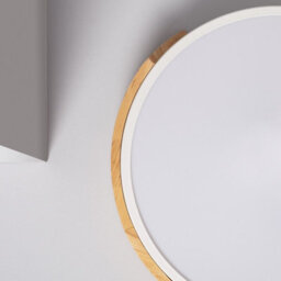 UKEW Modern Led Ceiling & Wall Light Fixture 36W White & Wood Finish - thumbnail 2