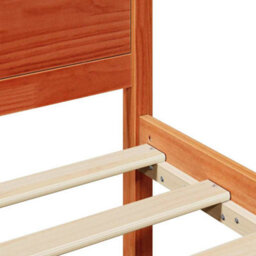 Berkfield Modern Bed Frame Wax Brown Solid Wood Single Bed Frame Rectangular - thumbnail 8
