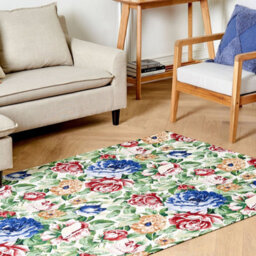 Wyld And Coco Casabloom Multicolour Cotton Rug 140 X 200 Cm Floral Jacquard Boho - thumbnail 2