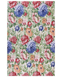 Wyld And Coco Casabloom Multicolour Cotton Rug 140 X 200 Cm Floral Jacquard Boho - thumbnail 1