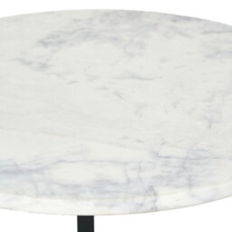 Pacific Lifestyle White Marble Round Side Table With Curved Black Metal Legs, Real Stone 46Cm, Hendrick - thumbnail 8
