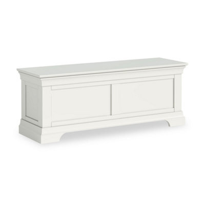 Colette White Ottoman Blanket Box - Fully Assembled By Roseland Furniture - image 1