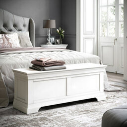 Colette White Ottoman Blanket Box - Fully Assembled By Roseland Furniture - thumbnail 2