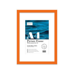 A4 Orange Picture Frame With Mount For A5 (14.8 X 21Cm - 5.8 X 8.3In) Poster, Photo, Artwork, Or Print.