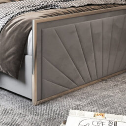 Naptime Upholstered Soft Velvet Metal Designer Bed Frame - thumbnail 4