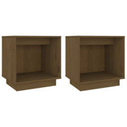Berkfield Modern Bedside Cabinets 2 Pcs Honey Brown 40X30X40 Cm Solid Wood Pine - thumbnail 1