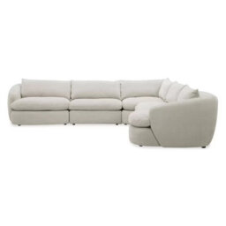 Xample Aiden And Ivy Holley Beige Fabric Modular Sofa 5 Piece Reversible Cushions Feather Filled Configurable Corner Sofa - thumbnail 7