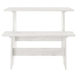 Walplus Dining Table With Bench Reine White Solid Wood Pine - thumbnail 2