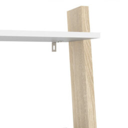 Wyld Haus Sapporo White And Natural Oak Leaning Bookcase 1 Drawer 4 Shelves - thumbnail 7