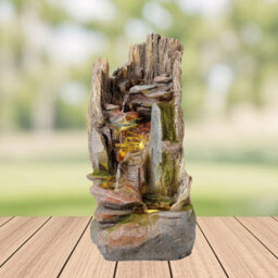 Lumineo Outdoor Rockface Water Fountain Garden Water Feature Rock Waterfall Warm Leds - thumbnail 1