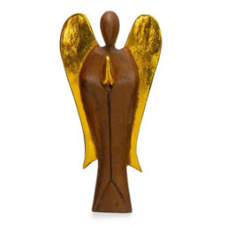 Hati-Hati Guardian Wooden Angel 25Cm Hand Carved Decorative Figure - thumbnail 2