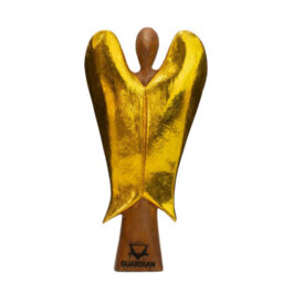 Hati-Hati Guardian Wooden Angel 25Cm Hand Carved Decorative Figure - thumbnail 4