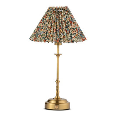Lighting Supermarket Florence Rechargeable Antique Table Lamp With Floral Pleated Coolie - image 1