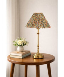 Lighting Supermarket Florence Rechargeable Antique Table Lamp With Floral Pleated Coolie - thumbnail 5