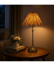 Lighting Supermarket Florence Rechargeable Antique Table Lamp With Floral Pleated Coolie - thumbnail 8