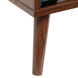 Wyld And Coco Luxeoak Dark Engineered Wood Sideboard With Glass Fronts, 2 Doors, Shelves And 8-Bottle Wine Rack, W84 X D39 X H91Cm - thumbnail 8