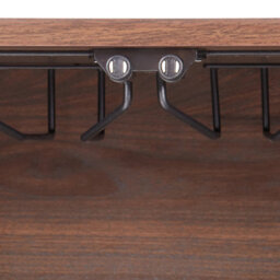 Wyld And Coco Luxeoak Dark Engineered Wood Sideboard With Glass Fronts, 2 Doors, Shelves And 8-Bottle Wine Rack, W84 X D39 X H91Cm - thumbnail 7