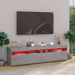 Berkfield Tv Cabinets 2 Pcs With Led Lights Concrete Grey 75X35X40 Cm - thumbnail 6
