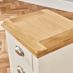 The Furniture Market Cotswold Cream Painted 3 Drawer Bedside With Oak Cream Painted Bedside Table - Natural Oak Top With Satin Lacquer - thumbnail 7