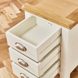 The Furniture Market Cotswold Cream Painted 3 Drawer Bedside With Oak Cream Painted Bedside Table - Natural Oak Top With Satin Lacquer - thumbnail 6