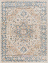 Livabliss Lillian-Washable Blue Brown Traditional Vintage Boho Living Dining Rug 160 X 213 Cm Easy Care, Non Shedding - thumbnail 2