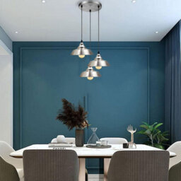 Ledsone 3 Head Industrial  Ceiling Pendant With Satin Nickel Finish And Adjustable Height For Kitchen - thumbnail 4