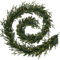 Werchristmas Pre-Lit Douglas Fir Artificial Christmas Garland 18 Ft, 150 Warm White Leds - thumbnail 1