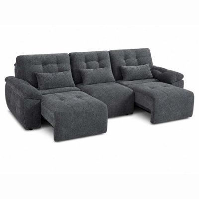Furnishings For Less UK Drayton Grey Electric Sofa Bed 3 Seater With Power Sliding Seats - image 1