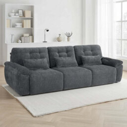 Furnishings For Less UK Drayton Grey Electric Sofa Bed 3 Seater With Power Sliding Seats - thumbnail 2