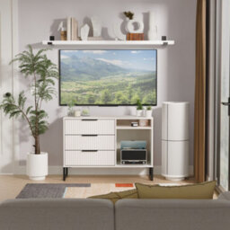 Ancona Matt Kashmir Tv Stand With 2 Shelves & 3 Drawers, (H)68.3Cm X (W)96.8Cm X (D)39.2Cm - thumbnail 1