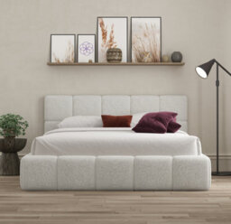 Ds Living Ovella Cubed Upholstered Boucle Dove Bed - thumbnail 2
