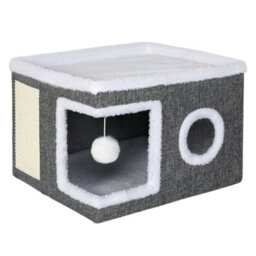 Skylos Cat House Indoor Cat Cave With Scratch Pad Fluffy Ball Cat Pet Bed - thumbnail 2