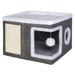 Skylos Cat House Indoor Cat Cave With Scratch Pad Fluffy Ball Cat Pet Bed - thumbnail 3